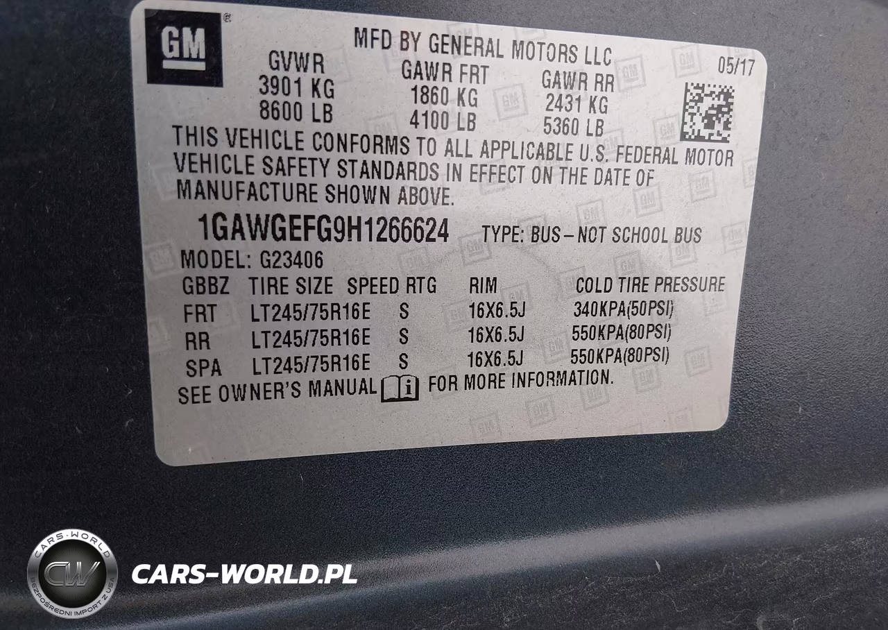 2017 Chevrolet Express 2500 Ls VIN:1GAWGEFG9H1266624 - 9