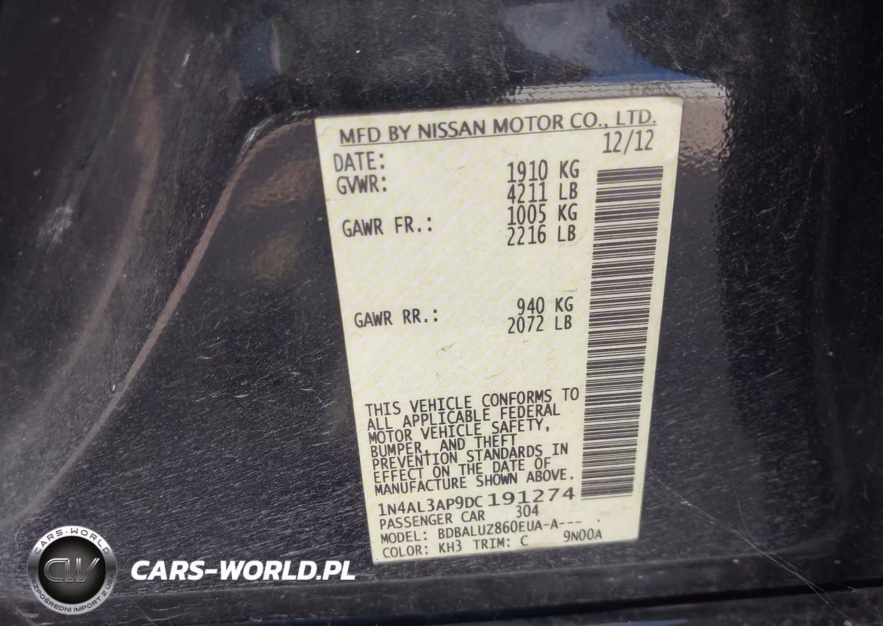 2013 Nissan Altima 2.5 Sv VIN:1N4AL3AP9DC191274 - 9