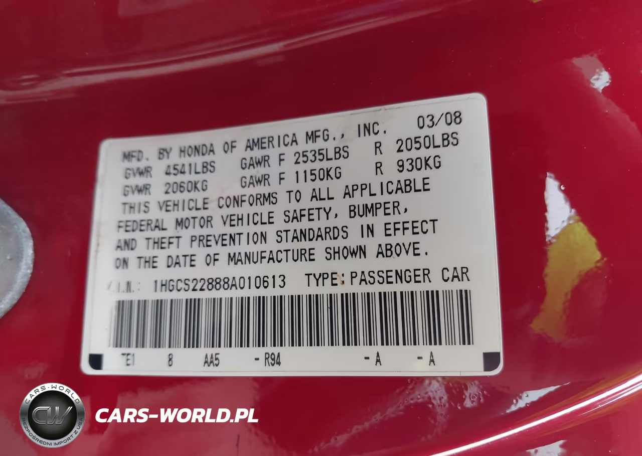 2008 Honda Accord 3.5 Ex-L VIN:1HGCS22888A010613 - 9