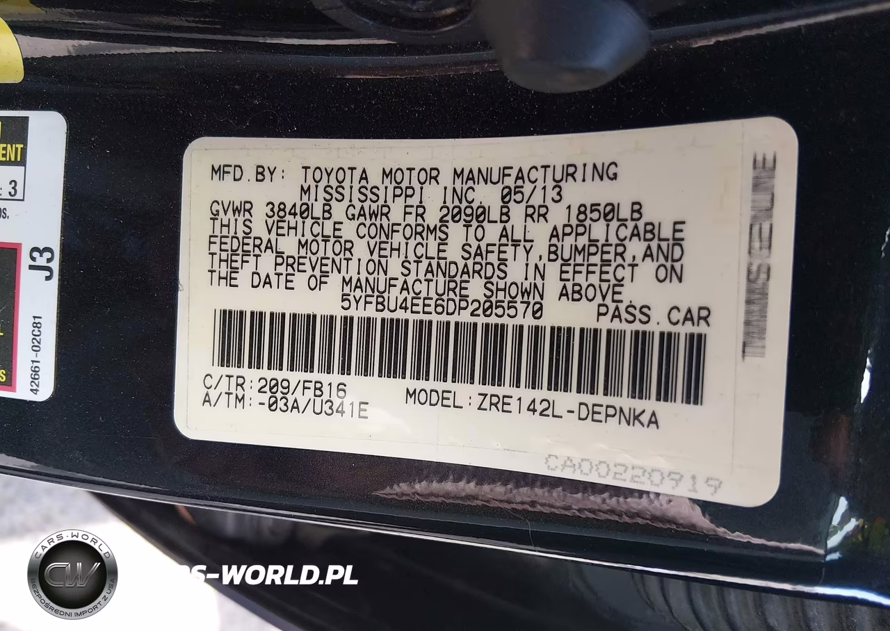 2013 Toyota Corolla Le VIN:5YFBU4EE6DP205570 - 9
