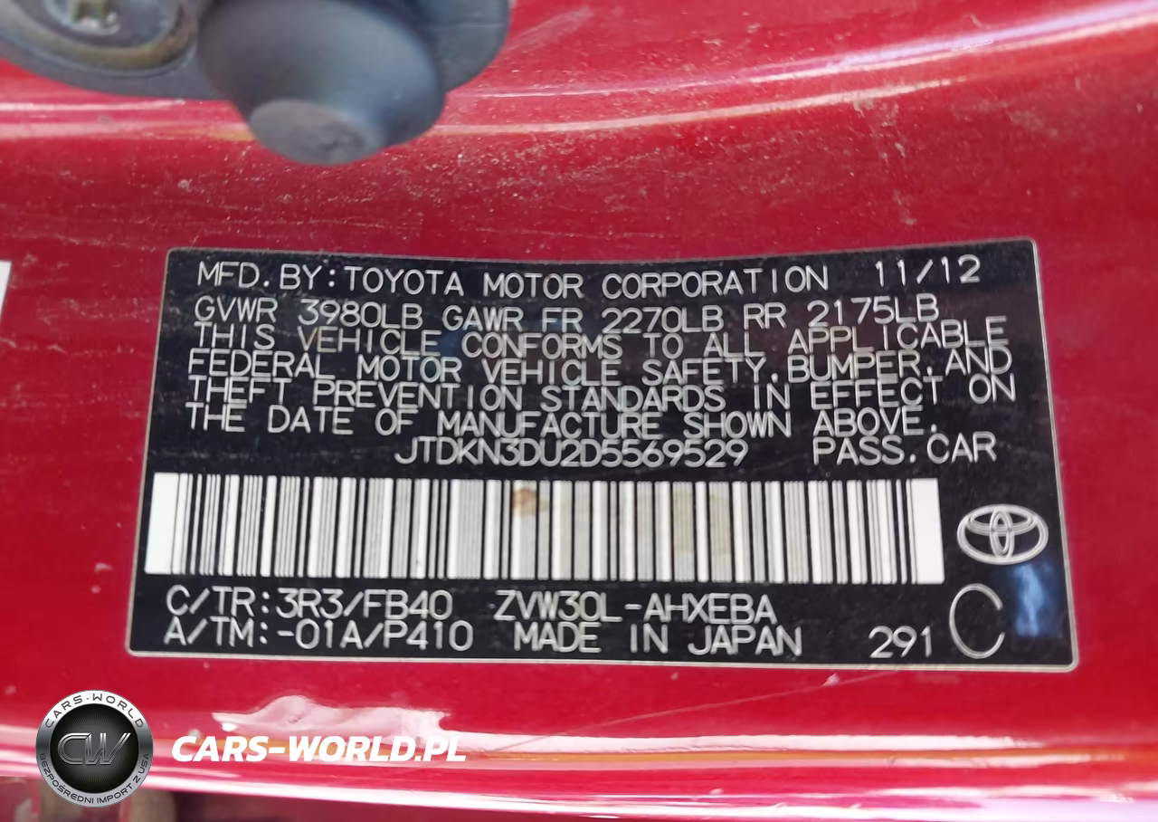 2013 Toyota Prius Two VIN:JTDKN3DU2D5569529 - 9