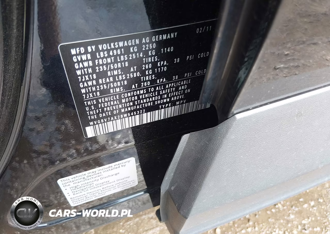2011 Volkswagen Tiguan Sel VIN:WVGBV7AX2BW545322 - 9