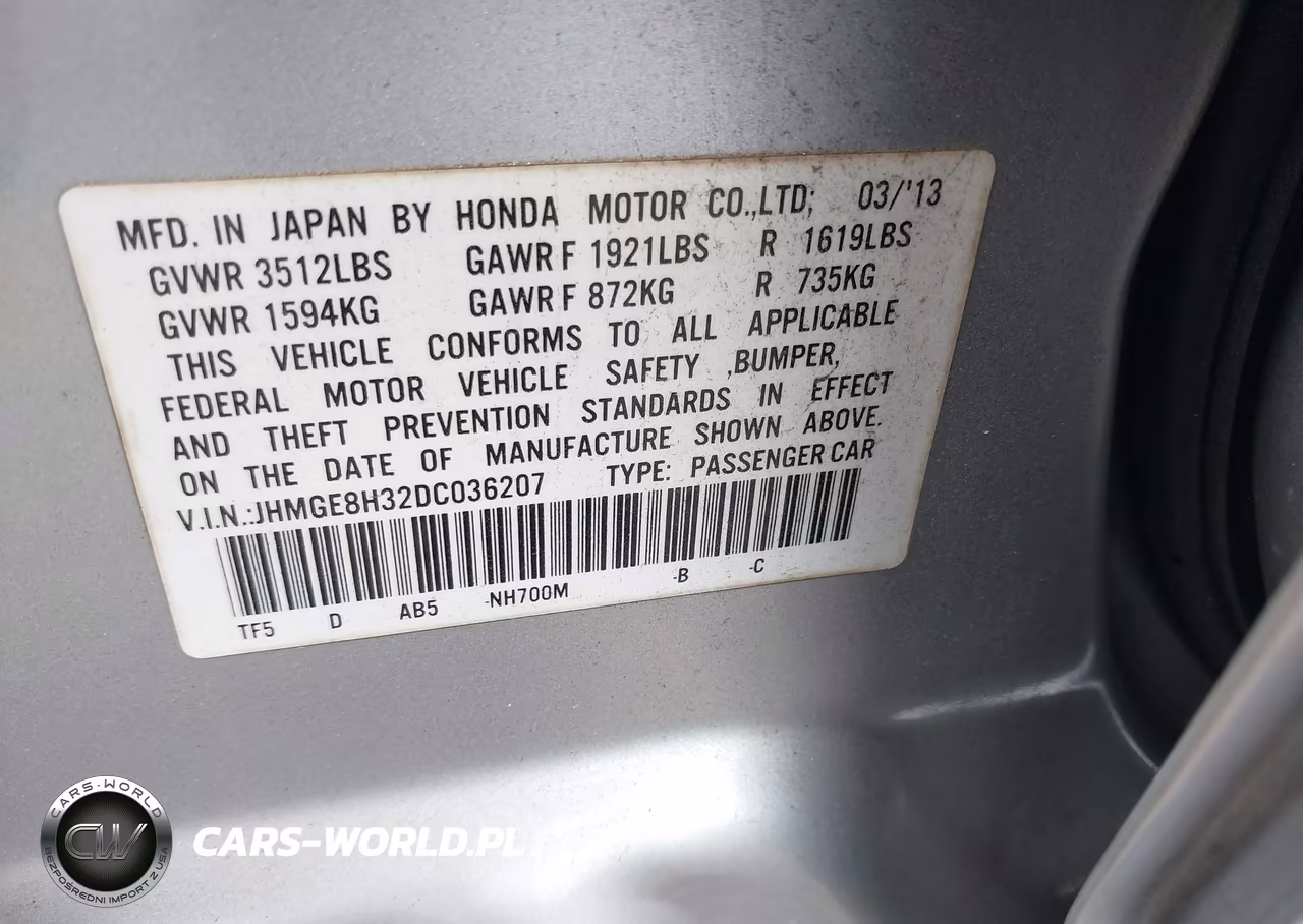 2013 Honda Fit VIN:JHMGE8H32DC036207 - 9
