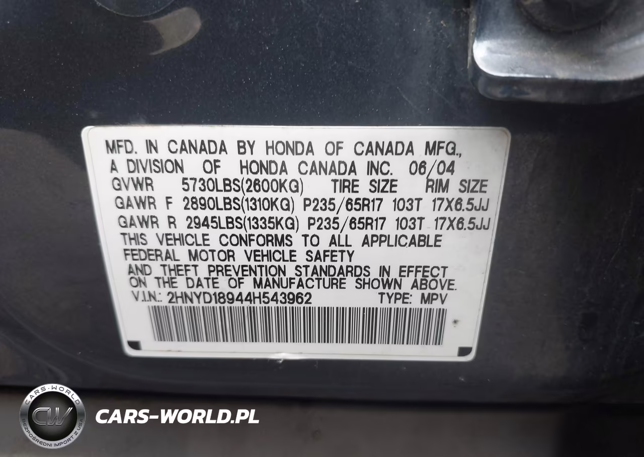 2004 Acura Mdx VIN:2HNYD18944H543962 - 9
