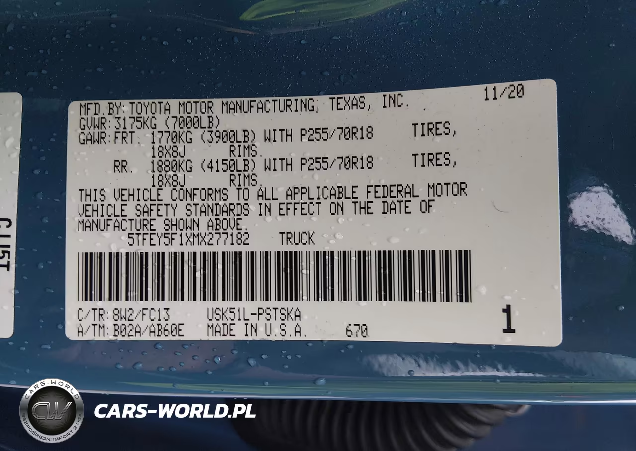 2021 Toyota Tundra Sr5 VIN:5TFEY5F1XMX277182 - 9