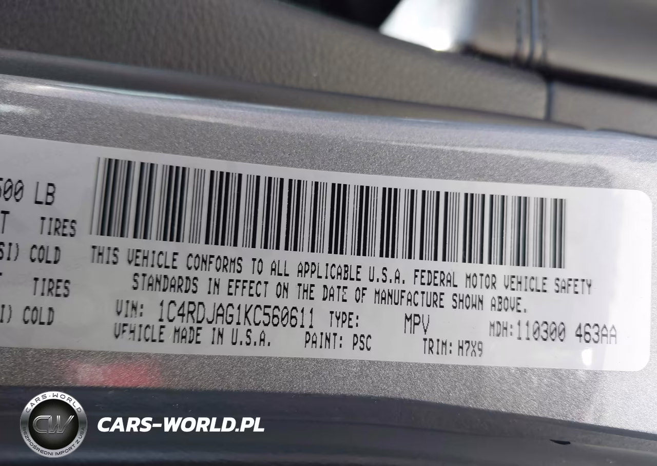 2019 Dodge Durango Sxt Awd VIN:1C4RDJAG1KC560611 - 9
