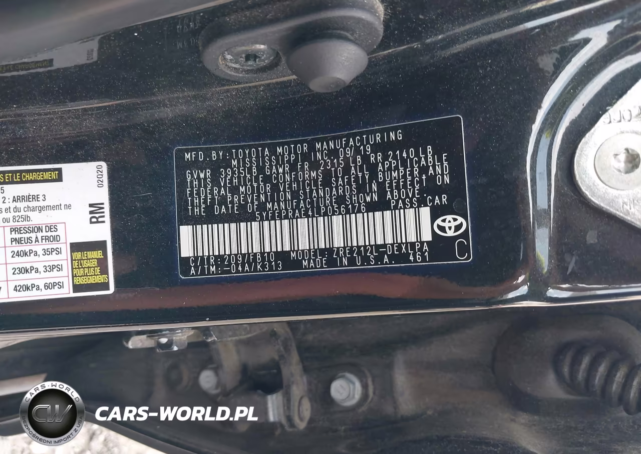 2020 Toyota Corolla Le VIN:5YFEPRAE4LP056176 - 9