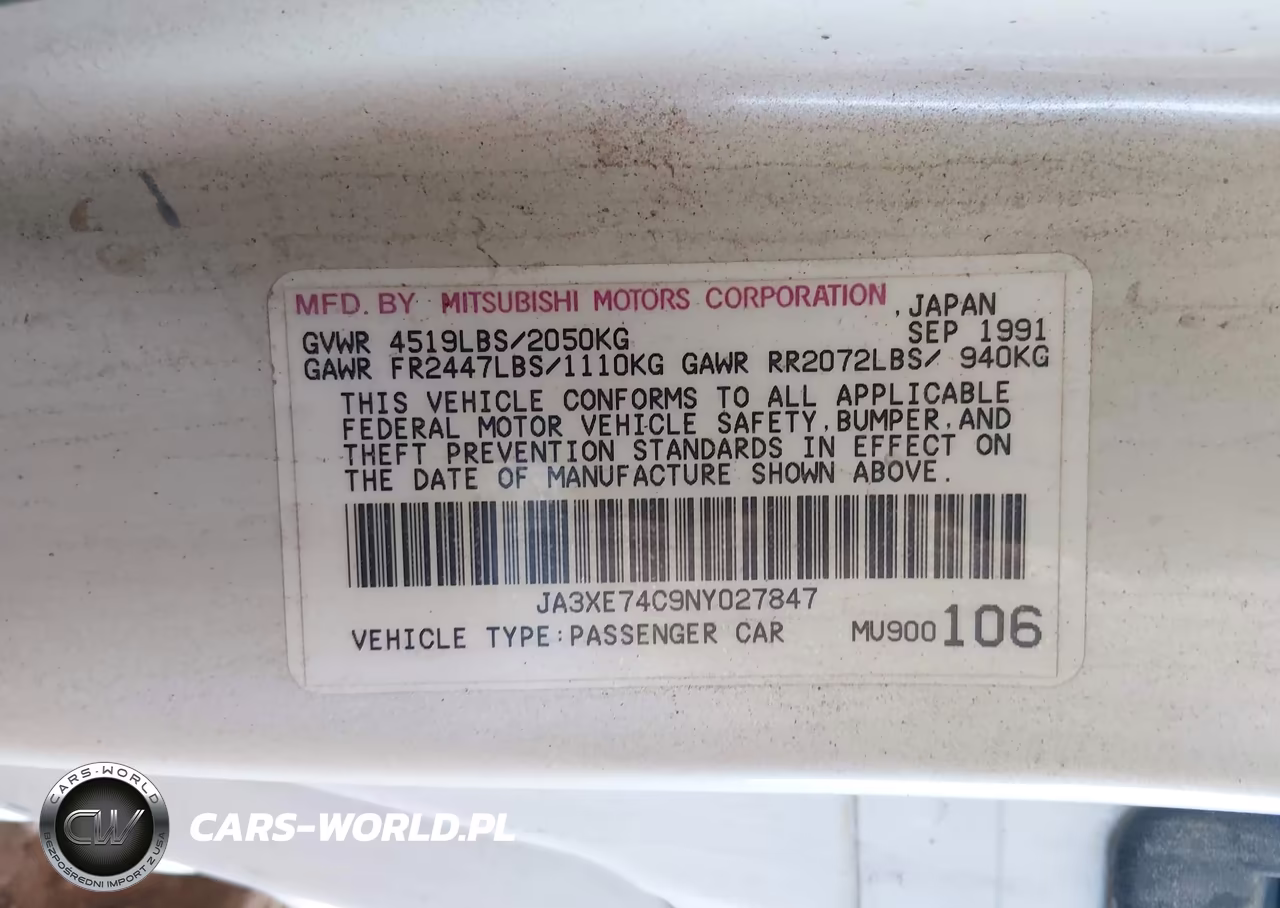 1992 Mitsubishi 3000 Gt Vr4 VIN:JA3XE74C9NY027847 - 9