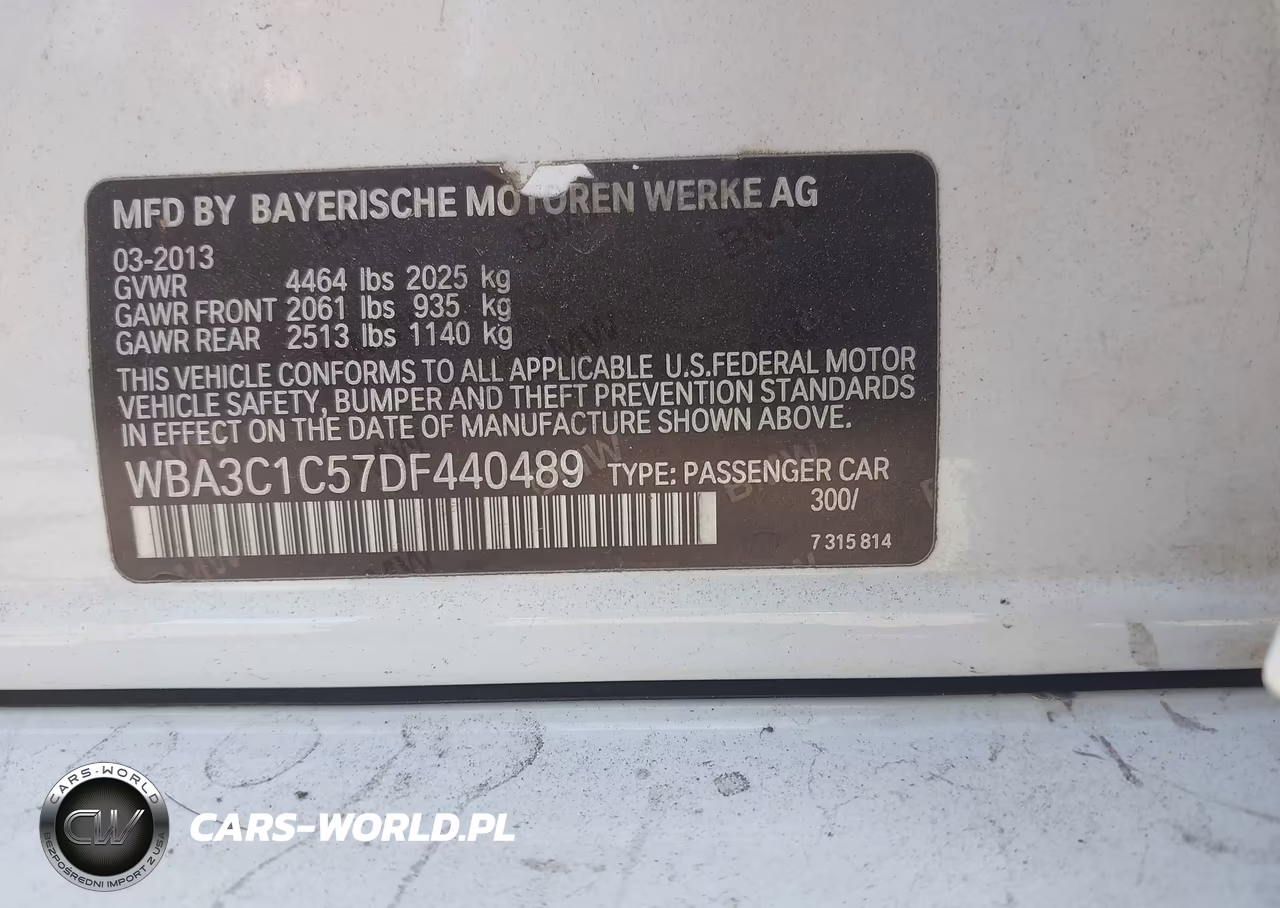 2013 BMW 328I VIN:WBA3C1C57DF440489 - 9