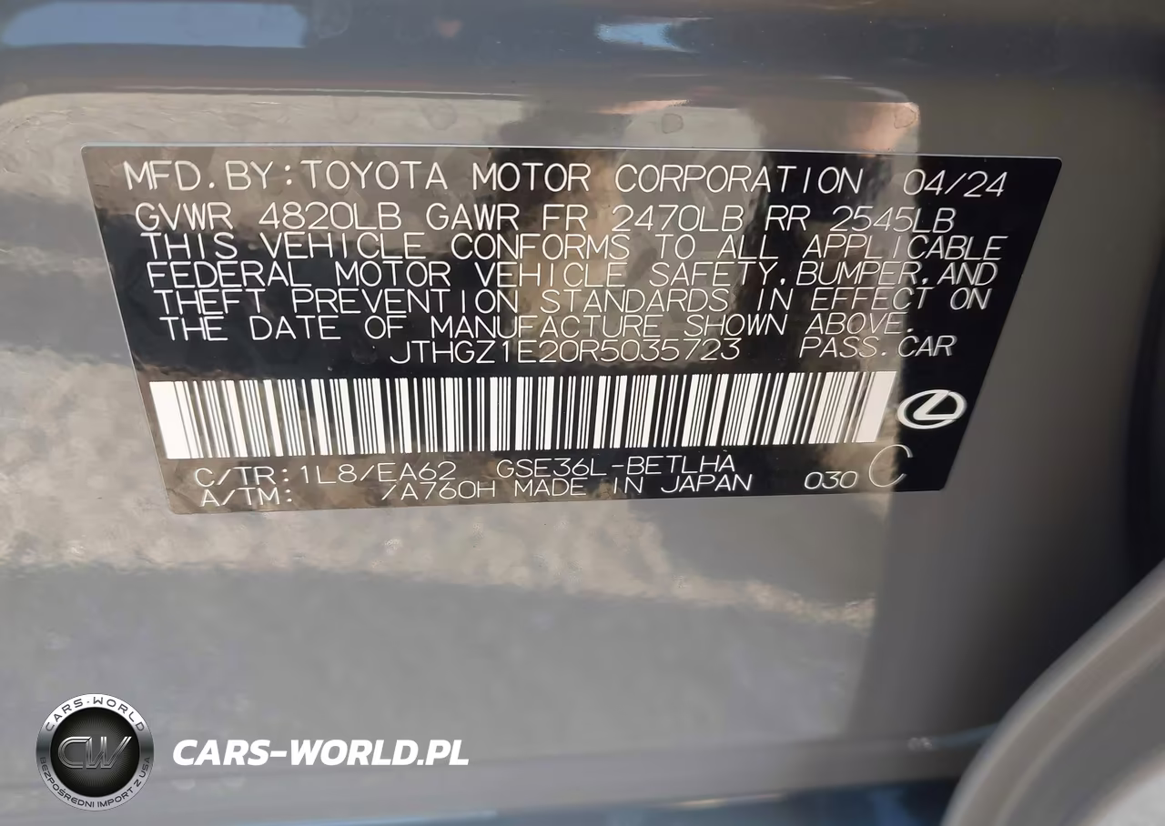 2024 Lexus Is 350 F Sport VIN:JTHGZ1E20R5035723 - 9