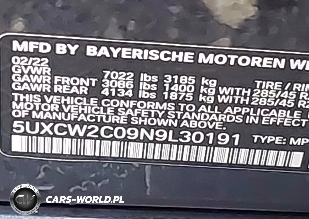 2022 BMW X7 xDrive40I VIN:5UXCW2C09N9L30191 - 9