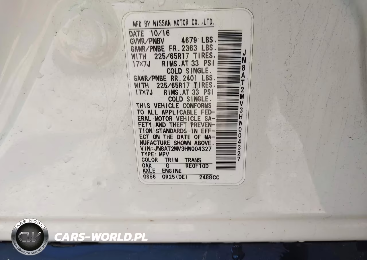 2017 Nissan Rogue S VIN:JN8AT2MV3HW004327 - 9