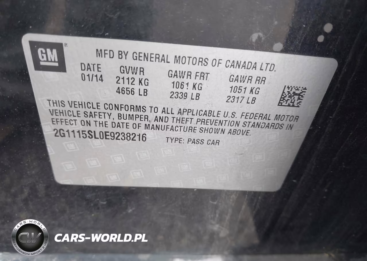 2014 Chevrolet Impala 1Lt VIN:2G1115SL0E9238216 - 9