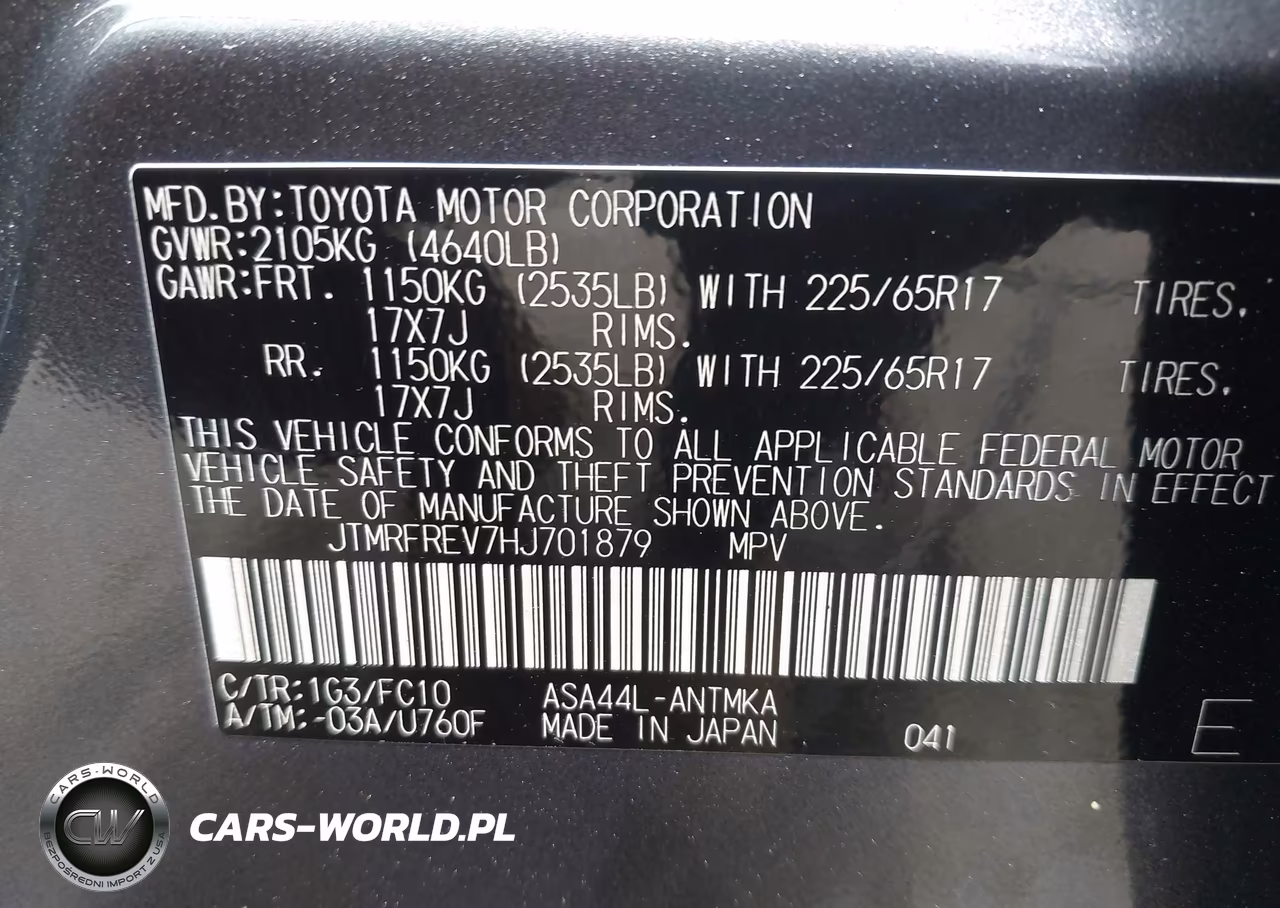 2017 Toyota Rav4 Xle VIN:JTMRFREV7HJ701879 - 9