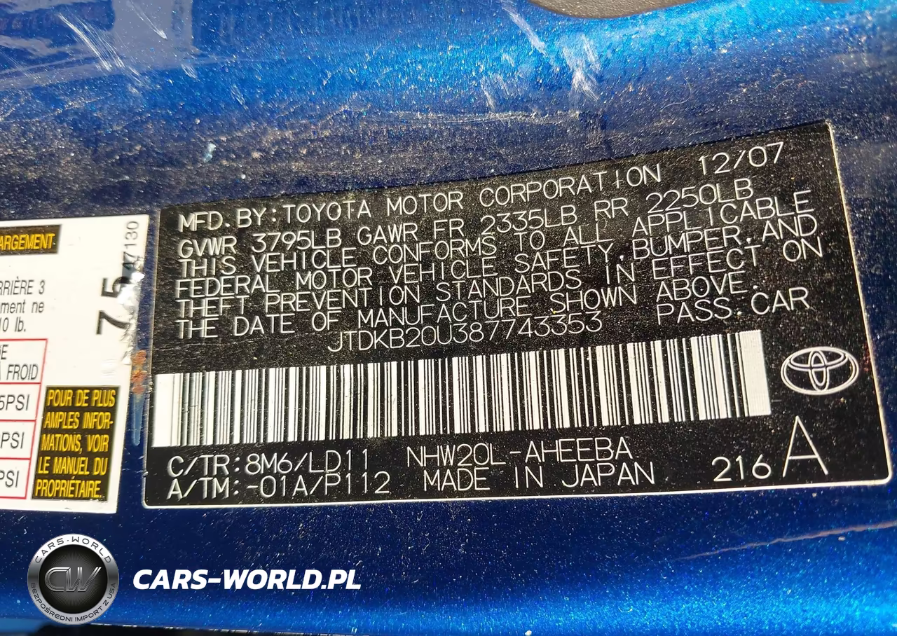 2008 Toyota Prius VIN:JTDKB20U387743353 - 9
