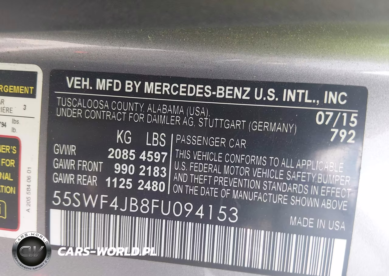 2015 Mercedes-Benz C 300 Sport VIN:55SWF4JB8FU094153 - 9