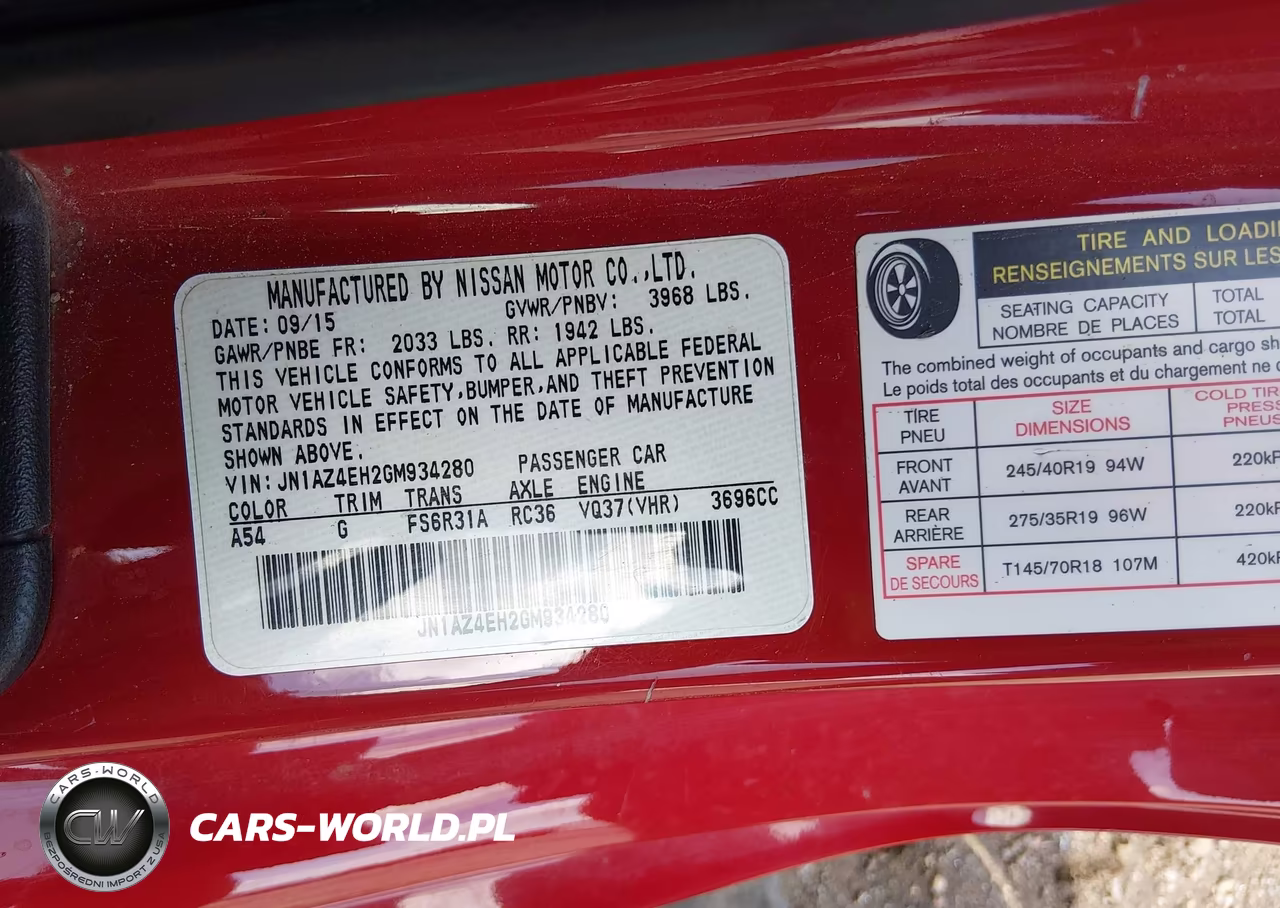 2016 Nissan 370Z Sport VIN:JN1AZ4EH2GM934280 - 9