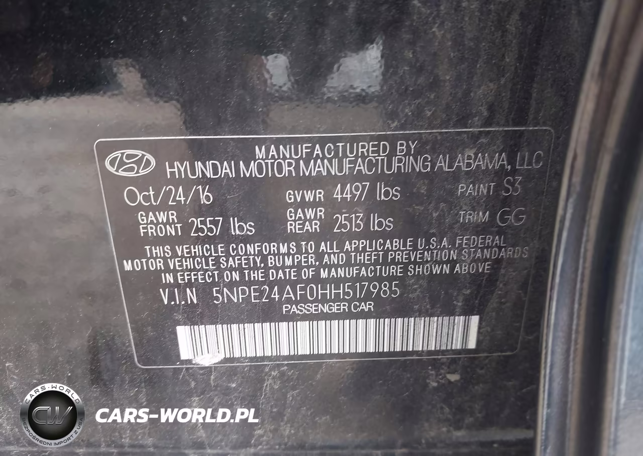 2017 Hyundai Sonata VIN:5NPE24AF0HH517985 - 9