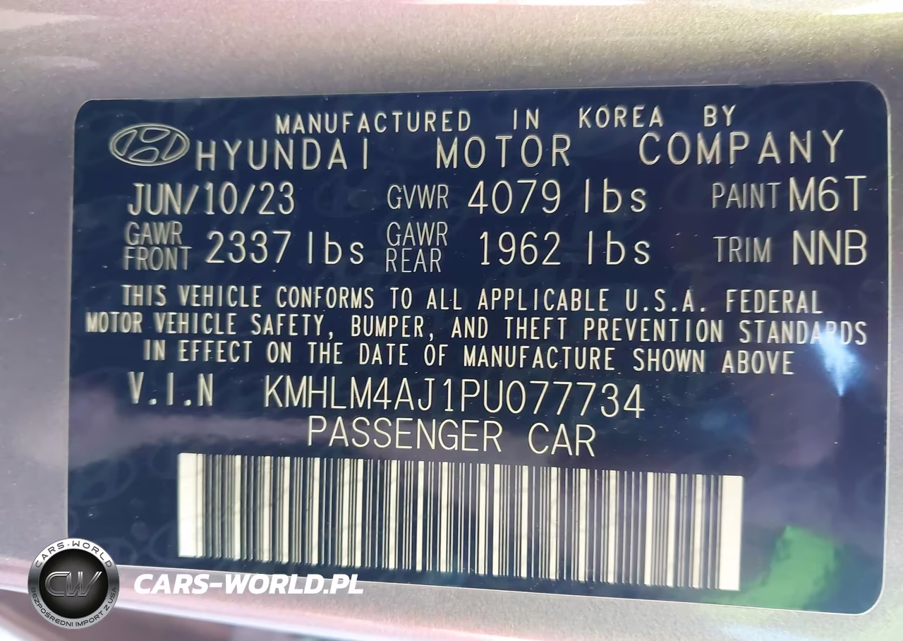 2023 Hyundai Elantra Hybrid Blue VIN:KMHLM4AJ1PU077734 - 9