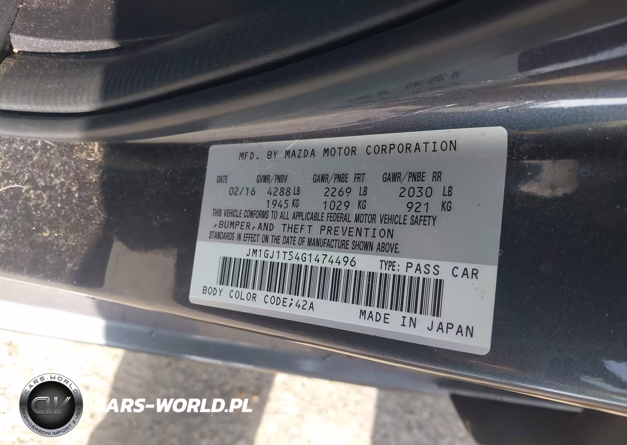 2016 Mazda Mazda6 I Touring VIN:JM1GJ1T54G1474496 - 9