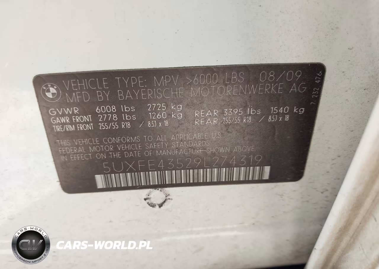 2009 BMW X5 xDrive30I VIN:5UXFE43529L274319 - 9