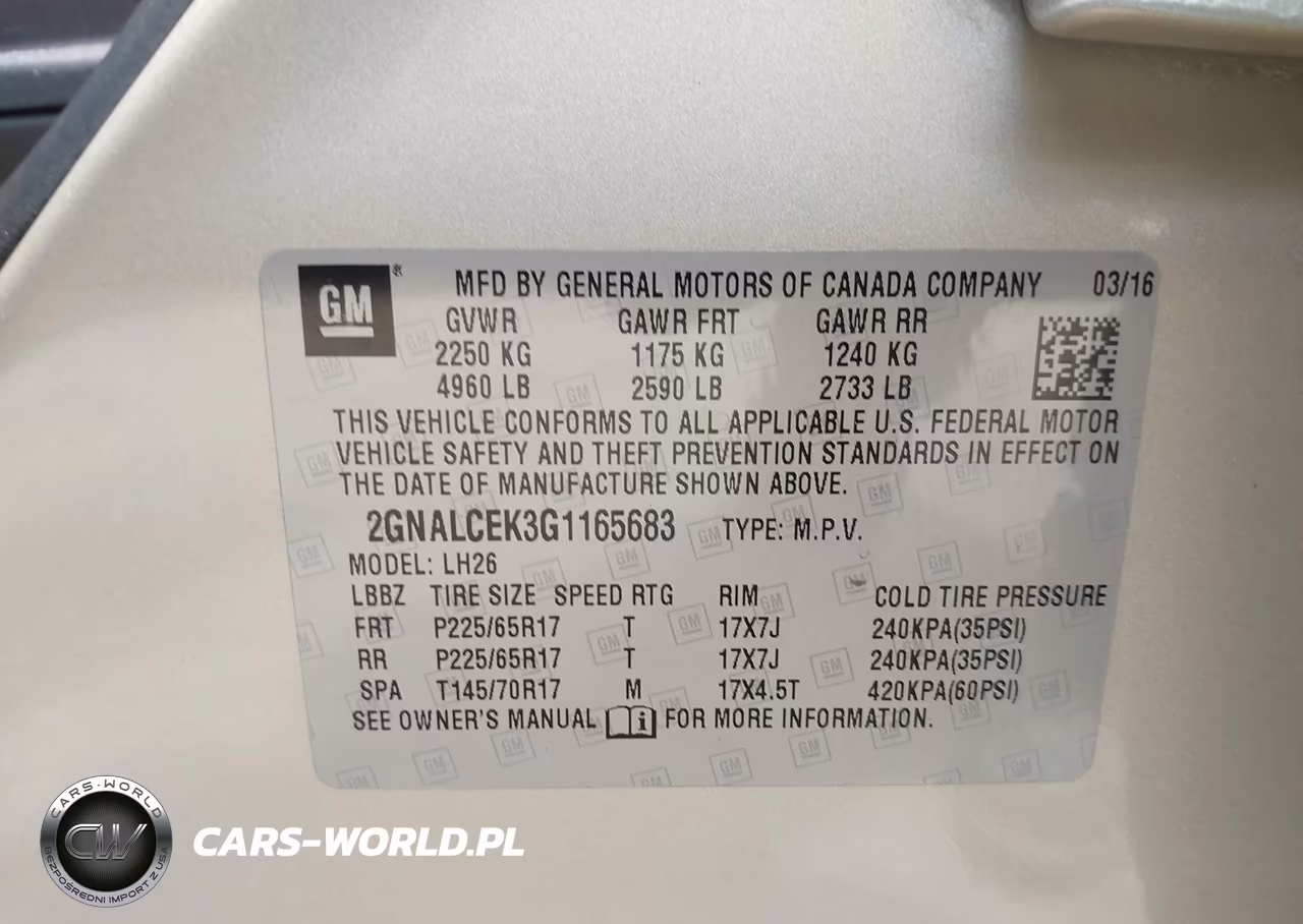2016 Chevrolet Equinox Lt VIN:2GNALCEK3G1165683 - 9