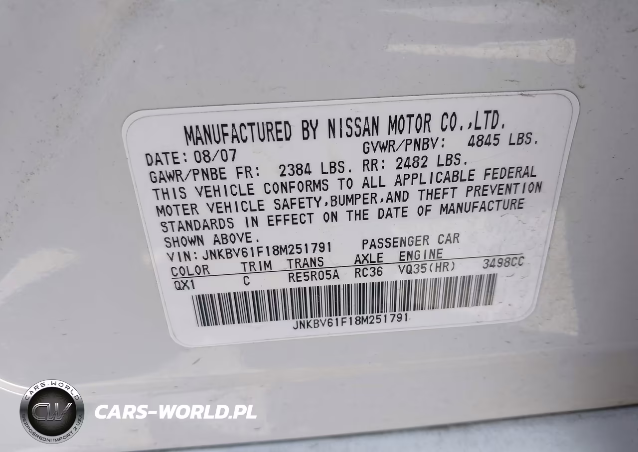 2008 Infiniti G35X VIN:JNKBV61F18M251791 - 9