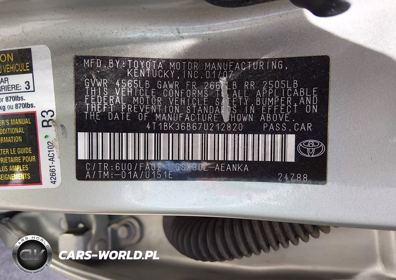 2007 Toyota Avalon Xl VIN:4T1BK36B67U212820 - 9
