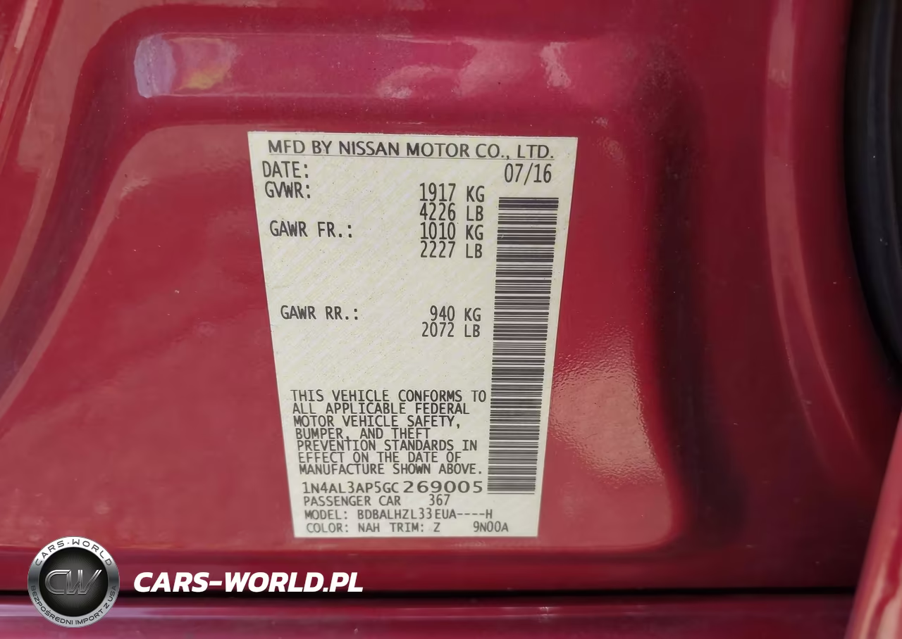 2016 Nissan Altima 2.5 Sr VIN:1N4AL3AP5GC269005 - 9