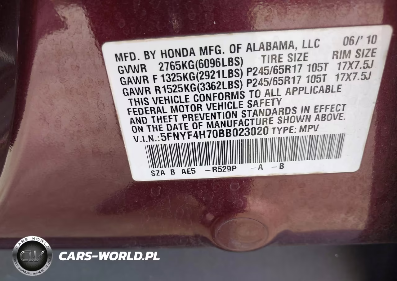 2011 Honda Pilot Ex-L VIN:5FNYF4H70BB023020 - 9