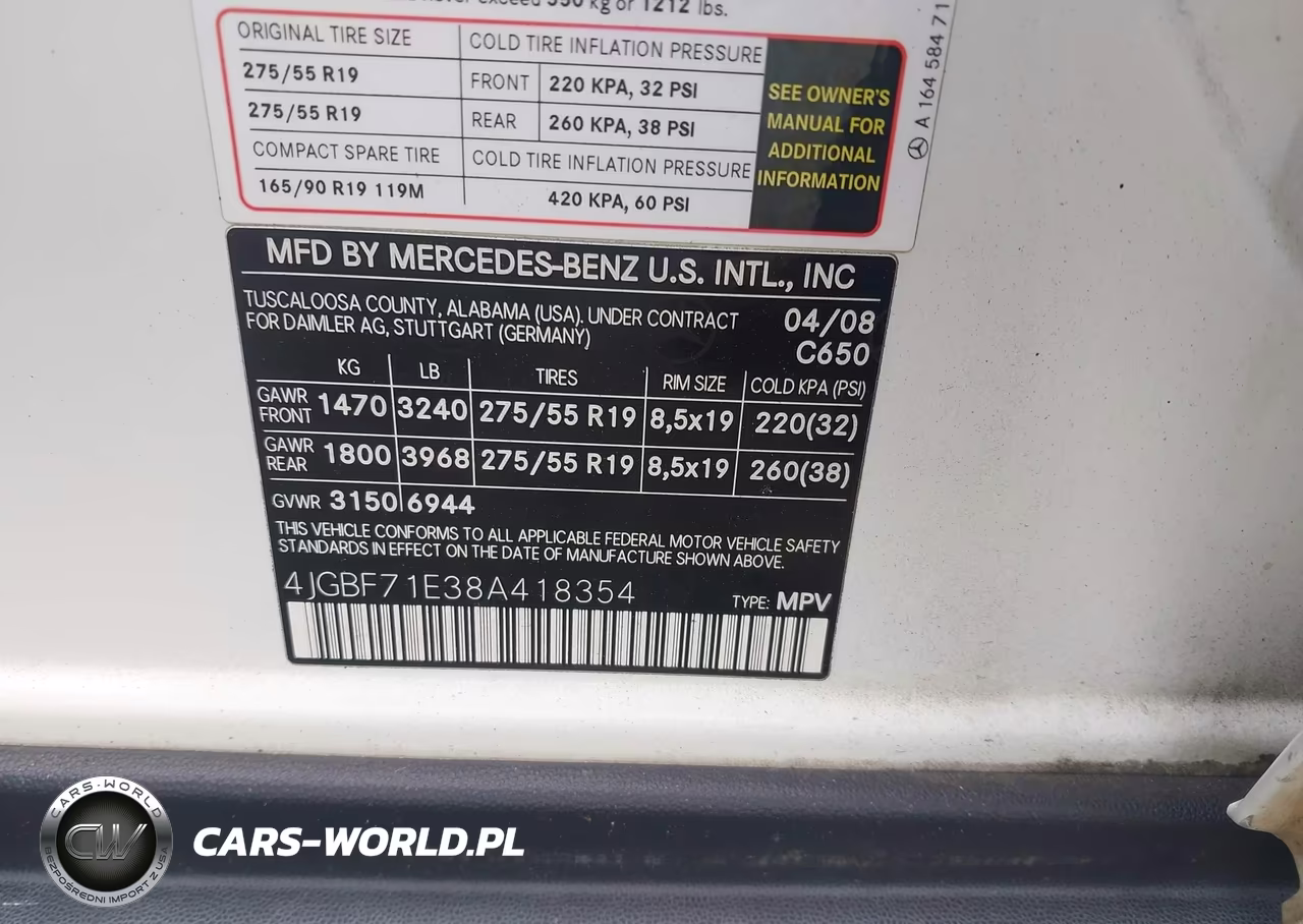 2008 Mercedes-Benz Gl-Class 4.6L VIN:4JGBF71E38A418354 - 9