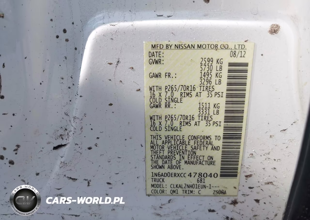 2012 Nissan Frontier Sv VIN:1N6AD0ERXCC478040 - 9
