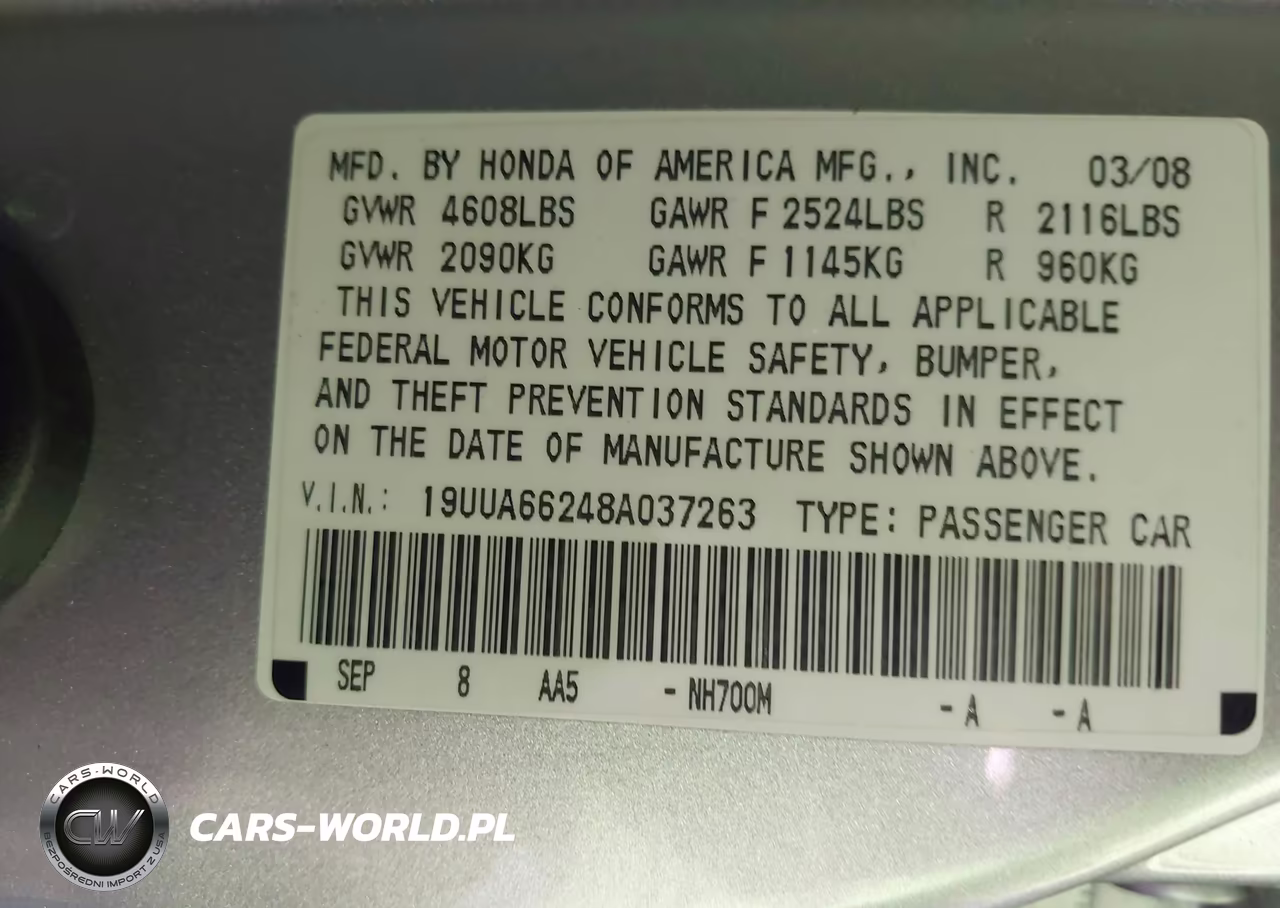 2008 Acura Tl 3.2 VIN:19UUA66248A037263 - 9