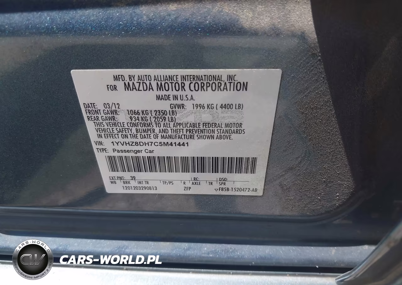 2012 Mazda Mazda6 I Touring VIN:1YVHZ8DH7C5M41441 - 9