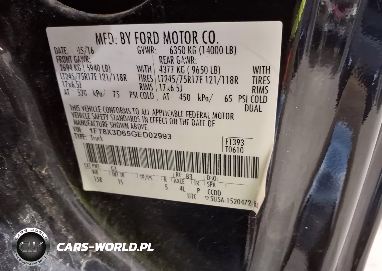 2016 Ford F-350 VIN:1FT8X3D65GED02993 - 9