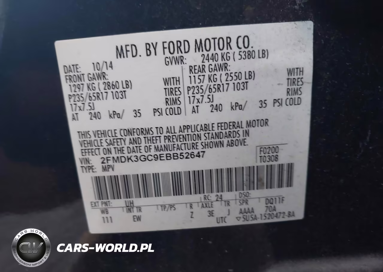 2014 Ford Edge Se VIN:2FMDK3GC9EBB52647 - 9