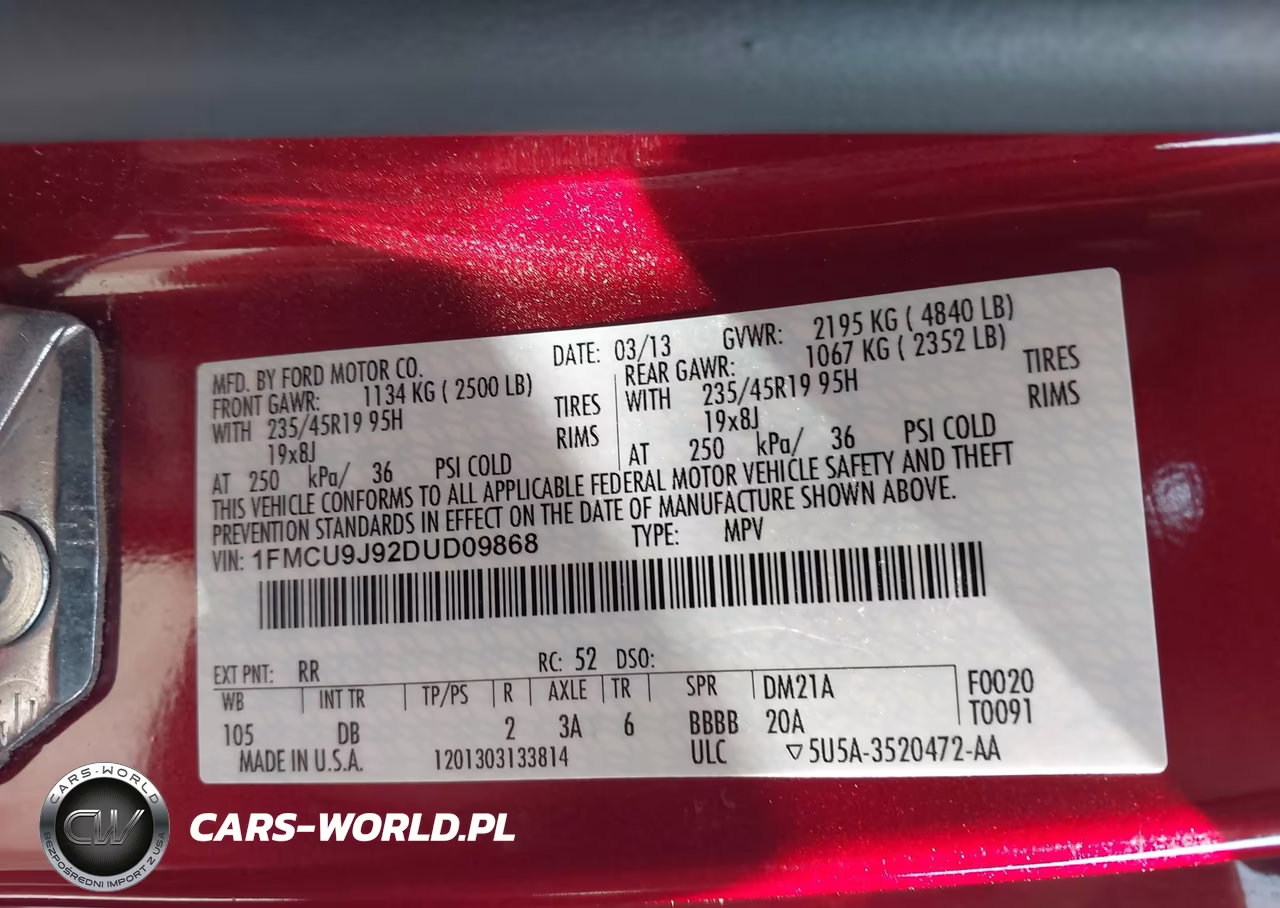 2013 Ford Escape Titanium VIN:1FMCU9J92DUD09868 - 9