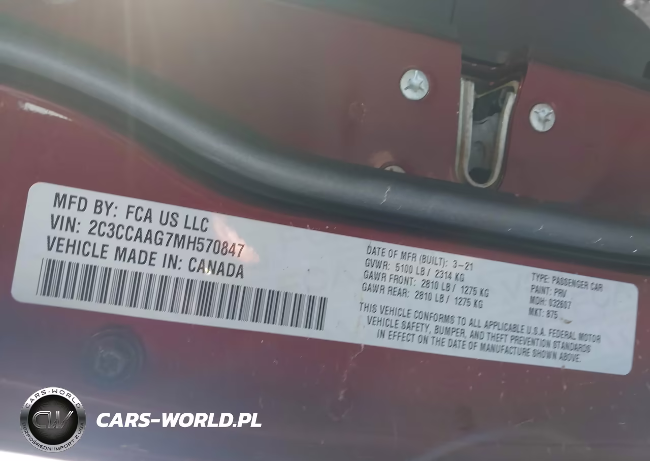 2021 Chrysler 300 Touring VIN:2C3CCAAG7MH570847 - 9
