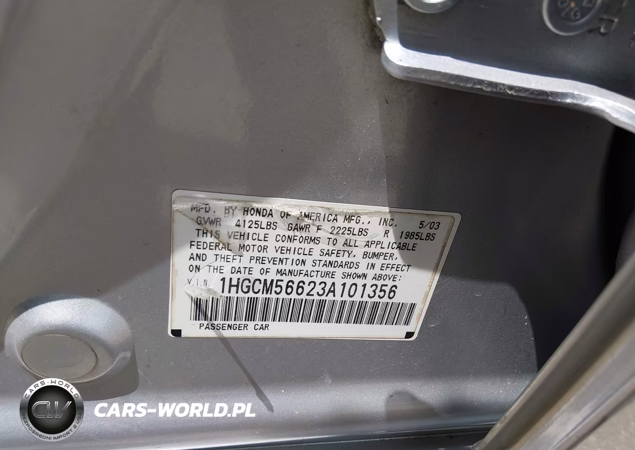 2003 Honda Accord 2.4 Ex VIN:1HGCM56623A101356 - 9