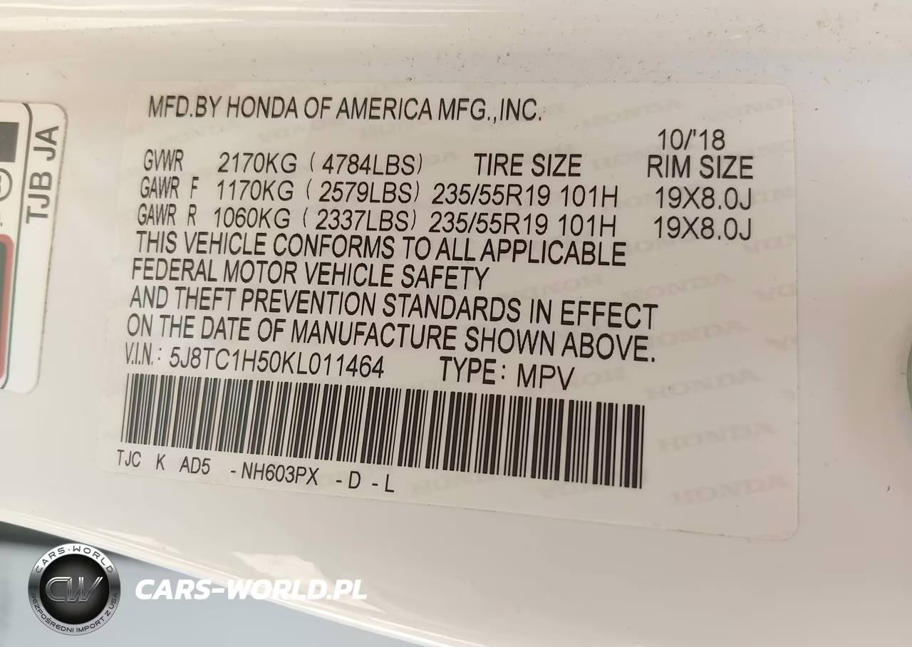 2019 Acura Rdx Technology Package VIN:5J8TC1H50KL011464 - 9