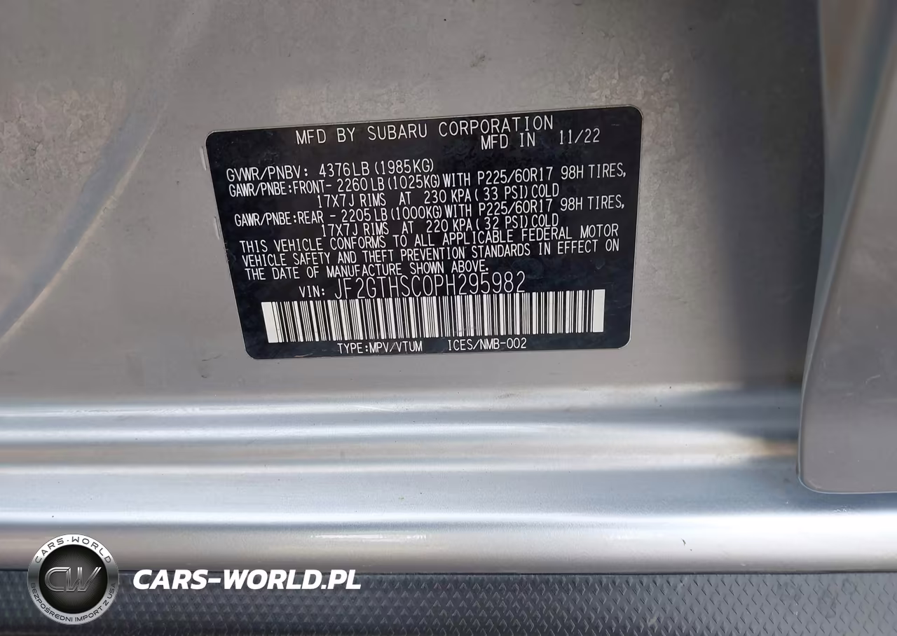 2023 Subaru Crosstrek Sport VIN:JF2GTHSC0PH295982 - 9