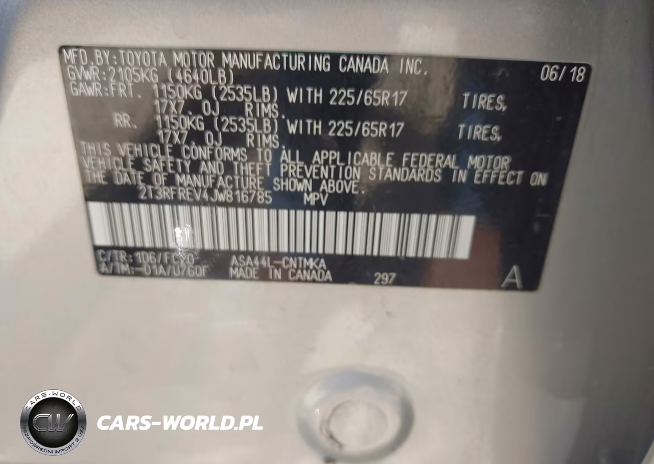 2018 Toyota Rav4 Xle VIN:2T3RFREV4JW816785 - 9