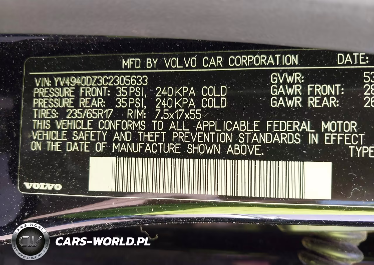 2012 Volvo Xc60 3.2-3.2 Platinum-3.2 Premier-3.2 Premier Plus VIN:YV4940DZ3C2305633 - 9