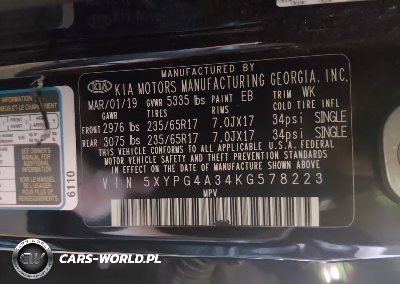 2019 Kia Sorento 2.4L L VIN:5XYPG4A34KG578223 - 9