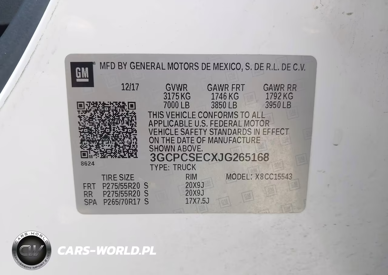 2018 Chevrolet Silverado 1500 1Lz VIN:3GCPCSECXJG265168 - 9
