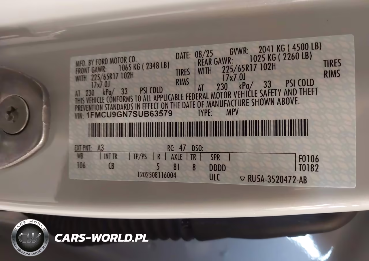 2025 Ford Escape Active VIN:1FMCU9GN7SUB63579 - 9