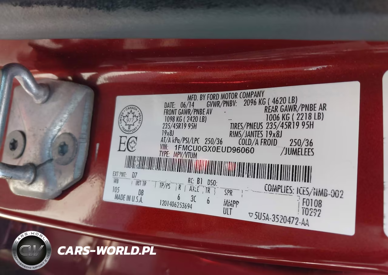 2014 Ford Escape Se VIN:1FMCU0GX0EUD96060 - 9