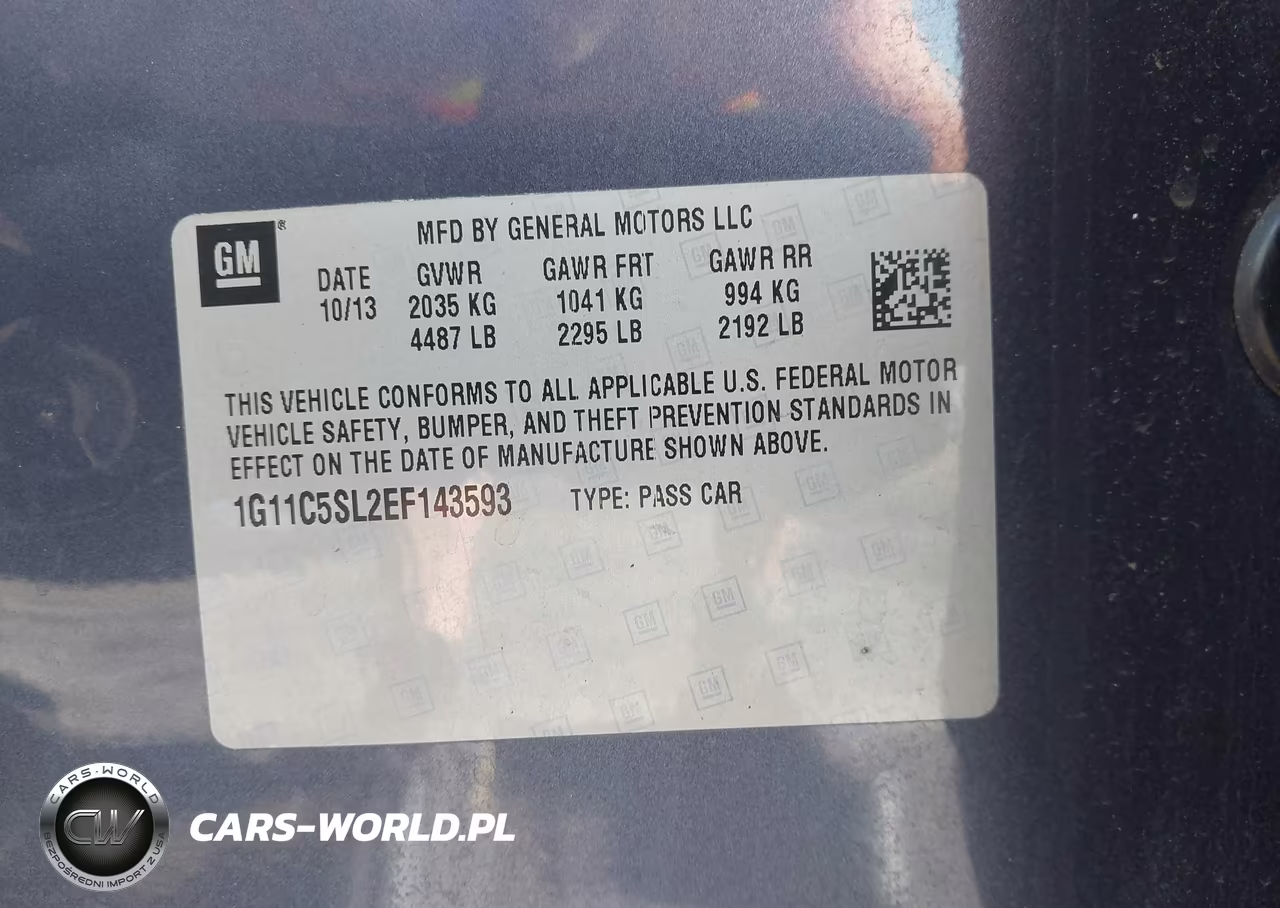 2014 Chevrolet Malibu 1Lt VIN:1G11C5SL2EF143593 - 9
