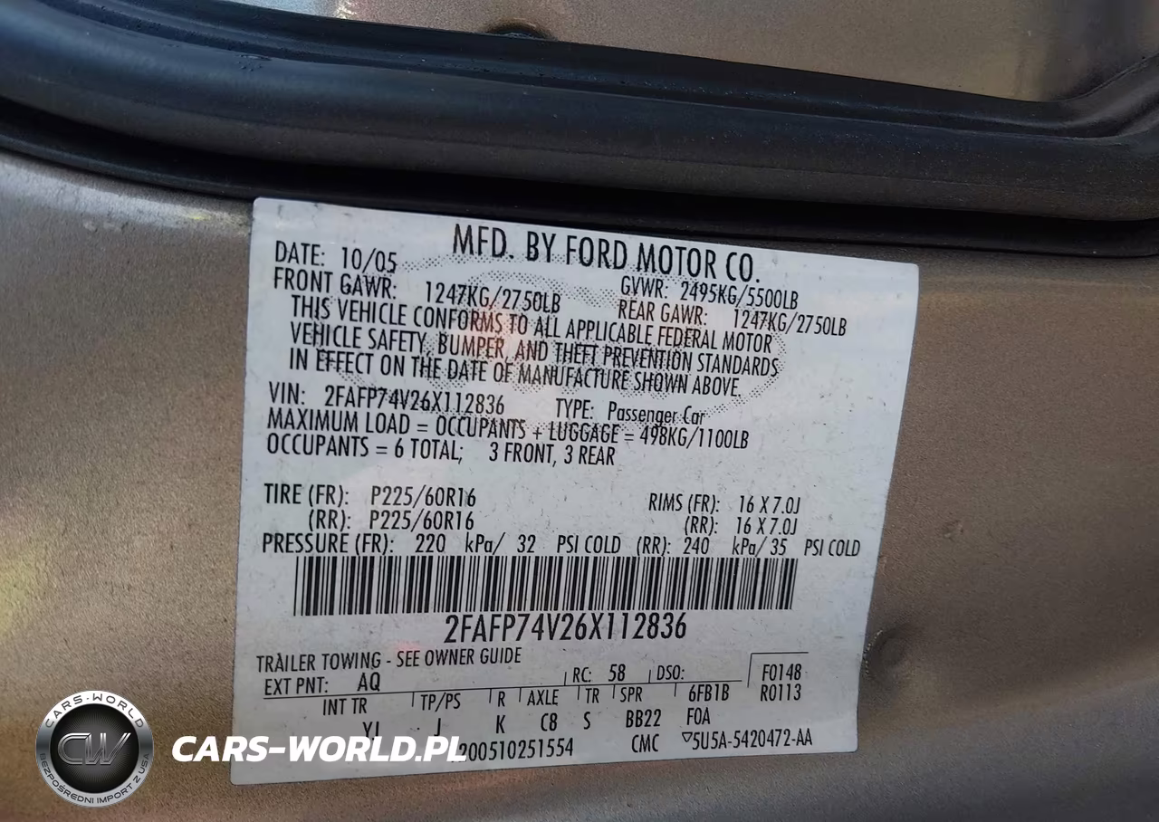 2006 Ford Crown Victoria Lx-Lx Sport VIN:2FAFP74V26X112836 - 9