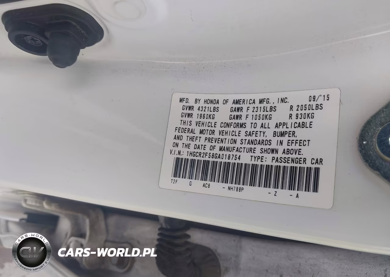 2016 Honda Accord Sport VIN:1HGCR2F58GA018754 - 9